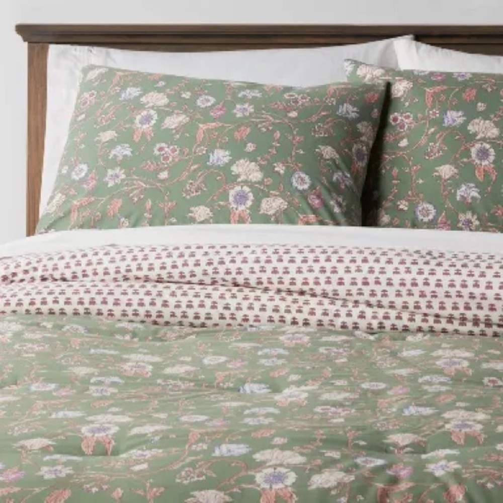 Threshold 3pc Full/Queen Boho Reversible Printed Comforter Set